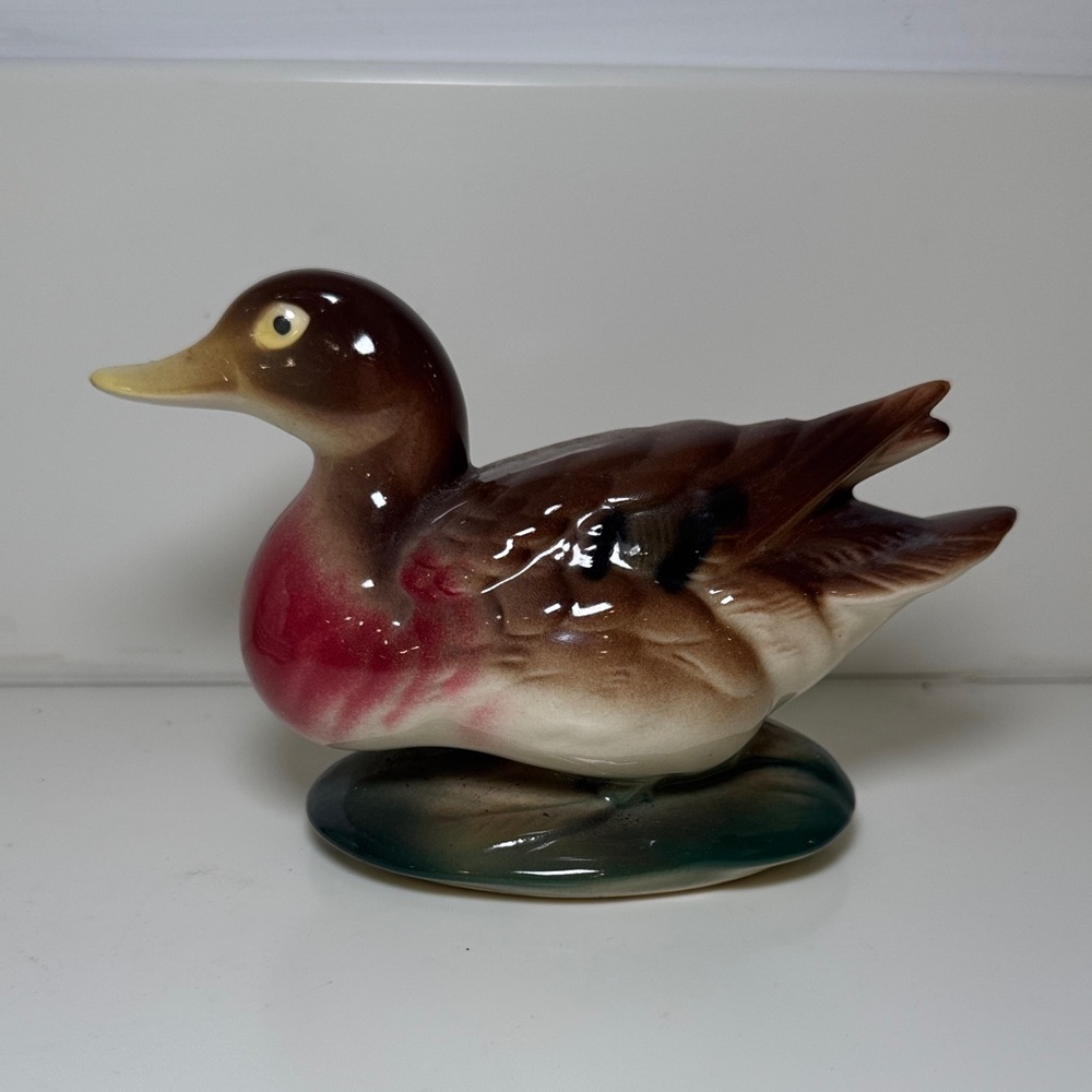Royal Copley Vintage Ceramic Mallard Duck Figurine, made in USA, Rustic Decor